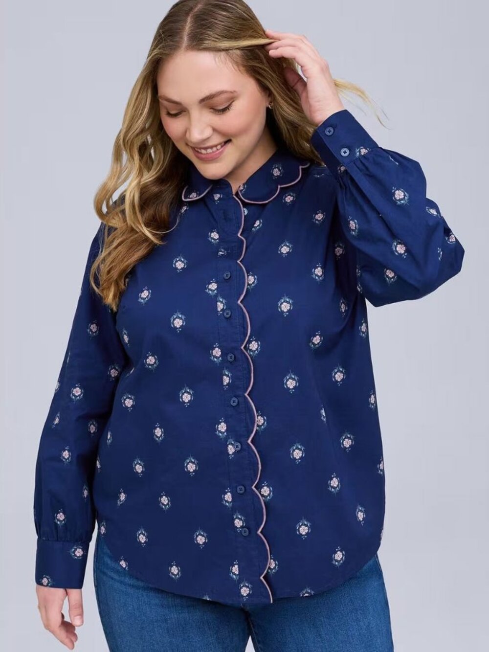 Torrid Belle Isle Scalloped Shirt